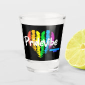 Rainbow Heart PrideVibe: Vier het met trots Shot Glas (Voorkant)