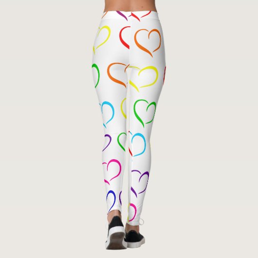 Rainbow Heart Print, Valentijnsdag Leggings (Achterkant)