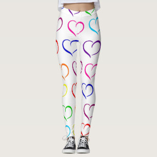 Rainbow Heart Print, Valentijnsdag Leggings