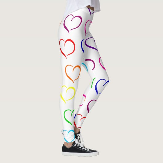 Rainbow Heart Print, Valentijnsdag Leggings (Rechts)