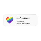 Rainbow Heart Return Address Labels (Voorkant)