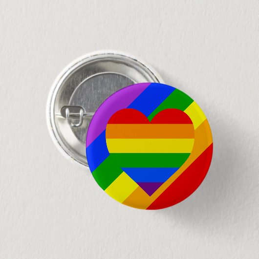 RAINBOW HEART RONDE BUTTON 3,2 CM (Voorkant /achterkant)