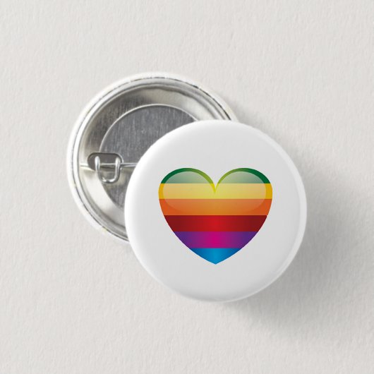 Rainbow Heart Ronde Button 3,2 Cm (Voorkant /achterkant)