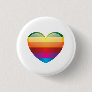 Rainbow Heart Ronde Button 3,2 Cm