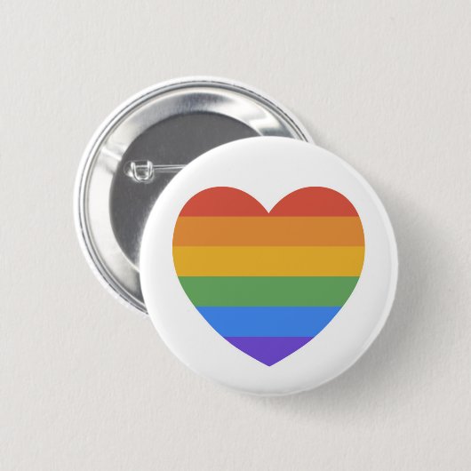 Rainbow Heart Ronde Button 5,7 Cm (Voorkant /achterkant)