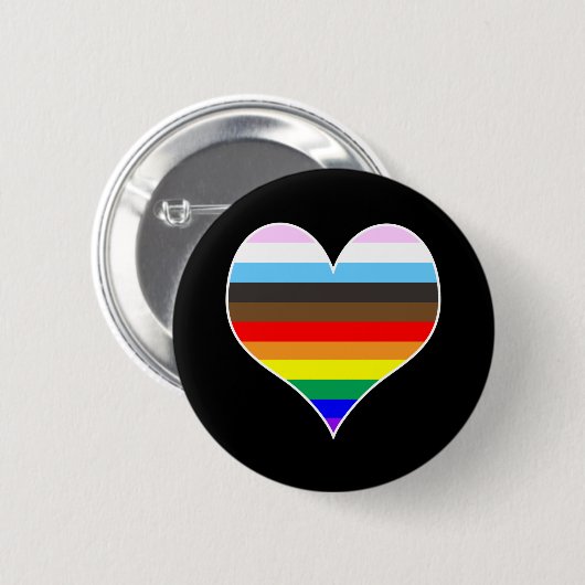 Rainbow Heart Ronde Button 5,7 Cm (Voorkant /achterkant)
