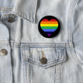 Rainbow Heart Ronde Button 5,7 Cm (In situ)