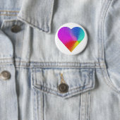Rainbow Heart Ronde Button 5,7 Cm (In situ)