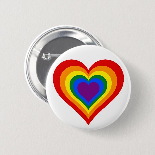 Rainbow Heart Ronde Button 5,7 Cm (Voorkant /achterkant)