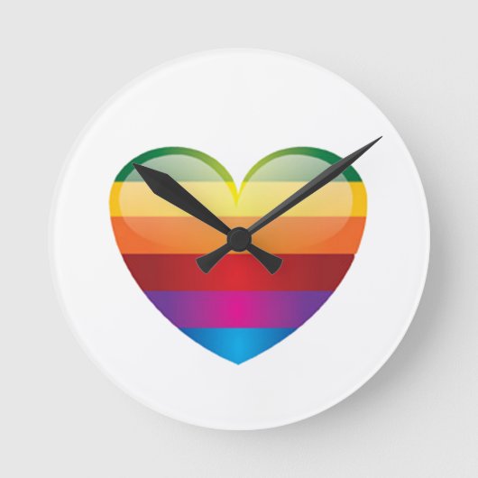 Rainbow Heart Ronde Klok (Voorkant)
