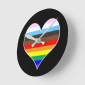 Rainbow Heart Ronde Klok (Hoek)