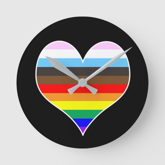 Rainbow Heart Ronde Klok (Voorkant)