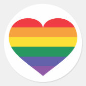Rainbow Heart Ronde Sticker (Voorkant)