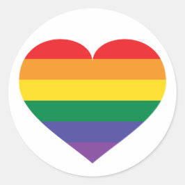 Rainbow Heart Ronde Sticker