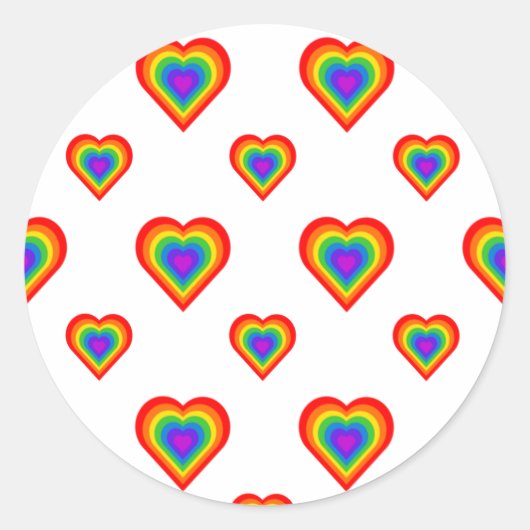 Rainbow Heart Ronde Sticker (Voorkant)