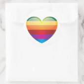 Rainbow Heart Ronde Sticker (Tas)
