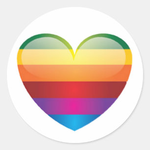 Rainbow Heart Ronde Sticker