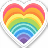 Rainbow Heart schattige Sticker (Voorkant)