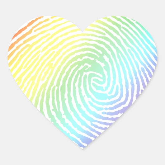 Rainbow Heart Shaped Hart Sticker (Voorkant)
