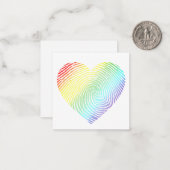 Rainbow Heart Shaped Heart Notitiekaartje (Voorkant / Achterkant in situ)