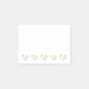 Rainbow Heart Shaped Heart Post-it® Notes