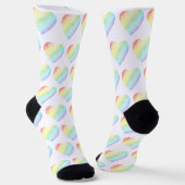 Rainbow Heart Shaped Pattern Sokken (Gebogen)