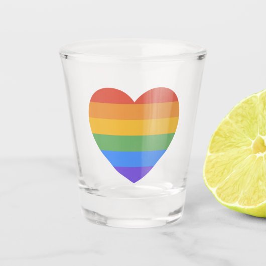 Rainbow Heart Shot Glas (Voorkant)