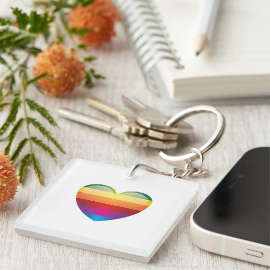 Rainbow Heart Sleutelhanger (Voorkant Rechts)