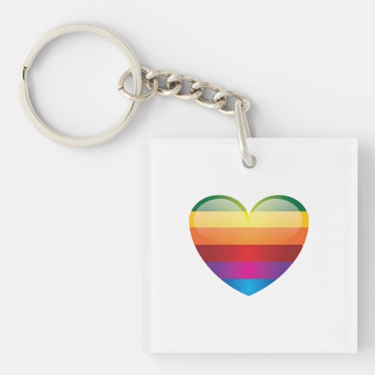 Rainbow Heart Sleutelhanger (voorkant)