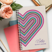Rainbow Heart Spiral Notitieboek - Paarse