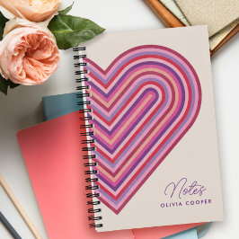 Rainbow Heart Spiral Notitieboek - Plum