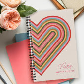 Rainbow Heart Spiral Notitieboek - Roze