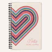Rainbow Heart Spiral Notitieboek - Salmon Pink (Voorkant)