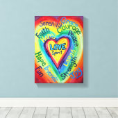 Rainbow Heart Spirit Painped Canvas Art (Insitu (Houten vloer))