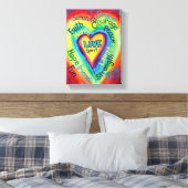 Rainbow Heart Spirit Painped Canvas Art Afdruk (Insitu (Slaapkamer))