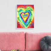 Rainbow Heart Spirit Painped Canvas Art Afdruk (Insitu (Woonkamer))