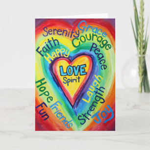 Rainbow Heart Spirit Wordcard Kaart