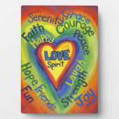 Rainbow Heart Spirit Words Art Plaque Sign Fotoplaat (voorkant)