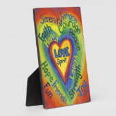 Rainbow Heart Spirit Words Art Plaque Sign Fotoplaat (Zijkant)