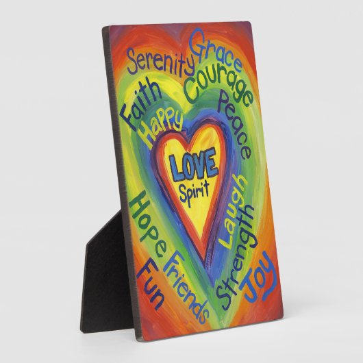 Rainbow Heart Spirit Words Art Plaque Sign Fotoplaat (Zijkant)