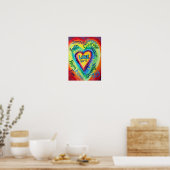 Rainbow Heart Spirit Words Art Poster Print (Keuken)