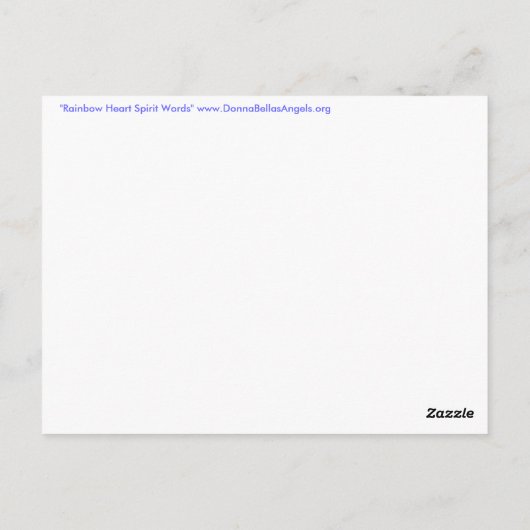 Rainbow Heart Spirit Words Briefkaart (Achterkant)