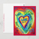 Rainbow Heart Spirit Words Briefkaart (Voorkant / Achterkant)