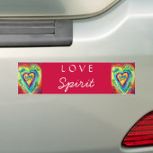 Rainbow Heart Spirit Words Bumpersticker (Op auto)