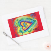 Rainbow Heart Spirit Words Label Decal Stickers (Envelop)