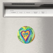Rainbow Heart Spirit Words Magnet (Insitu (Vaatwasser))