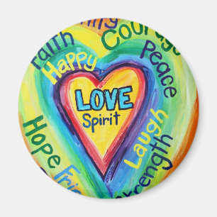 Rainbow Heart Spirit Words Magnet