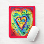 Rainbow Heart Spirit Words Mousepad Muismat (Met muis)