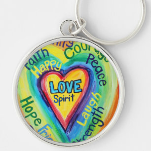 Rainbow Heart Spirit Words Sleutelhanger
