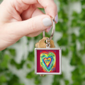 Rainbow Heart Spirit Words Sleutelhanger (Hand)
